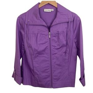 NEW Studio Works Purple Stretch Cotton Poplin Casual Jacket